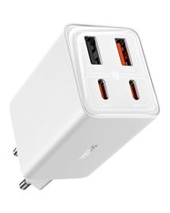 Sienas ātrais lādētājs GaN6 Pro 65W 2xUSB-A + 2xUSB-C QC PD ar USB-C kabeli 1 m, balts