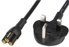 POWER CORD, UK PLUG TO C5 CONNECTOR, 2M