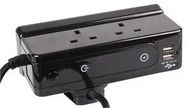 DESKTOP EXTENSION 4 GANG WITH USB BLK 1M