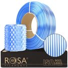 Filaments PLA Silk (Zīds) Zilā un baltā krāsā 1.75mm 1kg refill Rosa3D