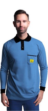 Мужская рубашка POLO с длинным рукавом