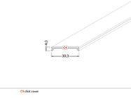 LED profila VARIO30 pārsegs, gofrēts CLICK, balts, 1m, TOPMET