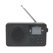 FM Radio | Portable Design | FM | Accu Powered / USB Powered | Digital | 2 W | Screen size: 1.77 " | Black White Screen | Bluetooth® | Headphone output | Alarm clock | Black