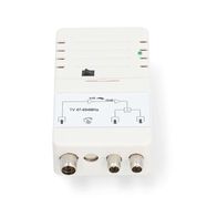 CATV Amplifier | Gain: 25 dB | 47 - 694 MHz | Number of outputs: 2 | Gain control | White