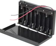 Akumulatora turētājs 8xAA, R6; 150mm; ar vadiem un slēdzi