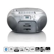 Portable FM Radio CD Cassette player Silver