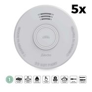 Stand alone smoke alarm with 1 year battery White 5 pcs