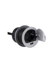SINGLE BOX alumīnija, 1x Schuko 1x USB