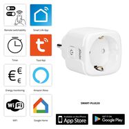 Smart Wi-Fi plug with energy monitor 16A 3680W White