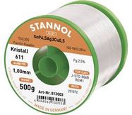 Lodalvas stieple Sn96.5/AG3/CU0.5 1.0mm 500g ar kusni Stannol