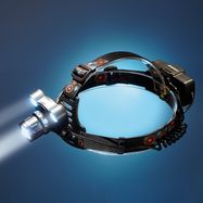 Galvas lukturis uzlādējams ar 10W CREE LED + 2x1W COB LED, gaismas fokuss