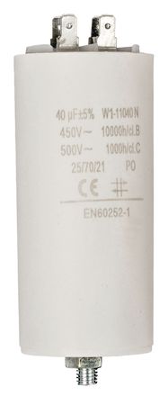 Capacitor 40.0uf / 450 v + Aarde