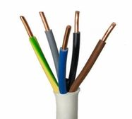 Vads YDY; apaļš, monolīta varš (Cu); 5G4mm2; PVC; balts; 450/750V; 100m