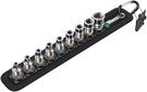 Belt A 1 Zyklop socket set with holding function, 1/4" drive, 1 x 4.0x23.0; 1 x 4.5x23.0; 1 x 5.0x23.0; 1 x 5.5x23.0; 1 x 6.0x23.0; 1 x 7.0x23.0; 1 x 8.0x23.0; 1 x 10.0x23.0; 1 x 13.0x23.0; 1 x 14.0x43.0; 1 x 39.0x238.0; 1 x 200.0x30.0, Wera