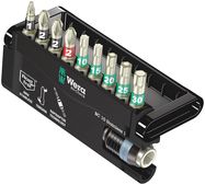 Bit-Check 10 Stainless 1, 1 x 1/4"x50; 1 x PH 2x25; 1 x PZ 1x25; 2 x PZ 2x25; 1 x TX 10x25; 1 x TX 15x25; 1 x TX 20x25; 1 x TX 25x25; 1 x TX 30x25, Wera