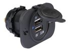 FLUSH MOUNT USB CAR CHARGER (12-24 VDC IN,2 x 5 V OUT)
