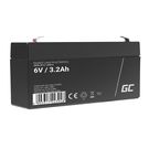 Green Cell AGM VRLA 6V 3.2Ah maintenance-free battery for the alarm system, cash register, toys