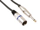 Profesionāls kabels XLR 3pin spraudnis - 6.3mm spraudnis mono 1.5m