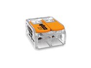 COMPACT SPLICING CONNECTOR - FOR ALL CONDUCTOR TYPES - max. 6 mm▓ - 2-CONDUCTOR - WITH LEVERS - TRANSPARENT HOUSING