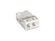 COMPACT SPLICING CONNECTOR - FOR SOLID CONDUCTORS - max. 2.5 mm▓ - 2-CONDUCTOR - TRANSPARENT HOUSING - WHITE COVER