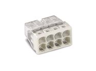 COMPACT SPLICING CONNECTOR - FOR SOLID CONDUCTORS - max. 2.5 mm▓ - 8-CONDUCTOR - TRANSPARENT HOUSING - LIGHT GREY COVER