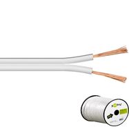 Speaker cable white CCA 2 x 1.5 mm² 100m reel