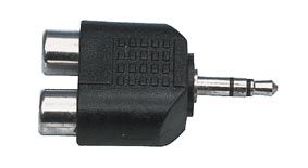 Adapter 3.5mm plug to 2x RCS sockets AD/3.5-M:2RC-F