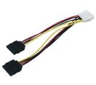 SATA power cable 5.25" male - 2xSATA 150 15pin female 15cm