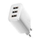 Wall Charger 17W 3xUSB 3.4A, White
