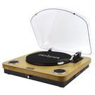 All-in-One Stereo Turntable 2x5W RMS with Bluetooth / USB / SD / FM Radio, Wood