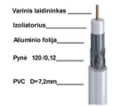 Coaxial cable F690V, Cu, 75om, Ø7.2mm, white