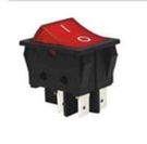 Rocker switch; ON-OFF, fixed, 4pins. 15A/250Vac, 22x30mm, DPST, red LAMP 230Vac