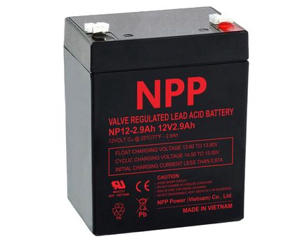 Battery 12V 2.9Ah T1(F1) Pb AGM NPP NP12-2.9Ah 8719845000206