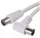 Coaxial antenna cable 1.25m coax.male - female angle,  white EMOS