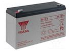 Re-battery: acid-lead; 6V; 12Ah; AGM; maintenance-free; 2.05kg YUASA