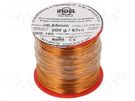 Coil wire; single coated enamelled; 0.65mm; 0.2kg; -65÷180°C INDEL