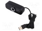Webcam; black; USB A; Features: Full HD 1080p,PnP; 1.5m; clip; 120° SAVIO