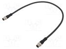 Cable: for sensors/automation; PIN: 12; M12-M12; 0.5m; plug; plug AMPHENOL LTW