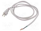Cable; 3x18AWG; NEMA 5-15 (B) plug,wires; PVC; 1.8m; grey; 10A Qualtek Electronics