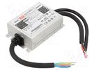 Power supply: switched-mode; LED; 20W; 25.2÷42VDC; 500mA; IP67 MEAN WELL
