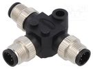 T adapter; M12 male x3; A code-DeviceNet / CANopen; PIN: 5; IP68 AMPHENOL LTW