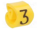 Markers; Marking: 3; 2.5÷5mm; PVC; yellow; -30÷60°C; leaded; PA-1 PARTEX