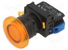 Switch: push-button; 22mm; Stabl.pos: 1; NO; orange; LED; IP65; Pos: 2 IDEC