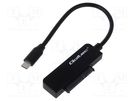 USB to SATA adapter; PnP; SATA 22pin female,USB A plug; 0.19m QOLTEC