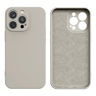 Silicone case iPhone 14 Plus silicone cover beige, Hurtel