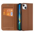 Dux Ducis Skin X2 case for iPhone 14 Plus case with magnetic flap brown, Dux Ducis