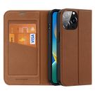 Dux Ducis Skin X2 case for iPhone 14 Pro Max case with magnetic flap brown, Dux Ducis