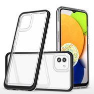 Clear 3in1 case for Samsung Galaxy A03 silicone cover with frame black, Hurtel