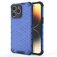 Honeycomb case for iPhone 14 Pro Max armored hybrid cover blue, Hurtel