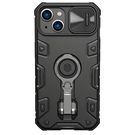 Nillkin CamShield Armor Pro Case iPhone 14 Plus case armored cover with camera cover ring stand black, Nillkin